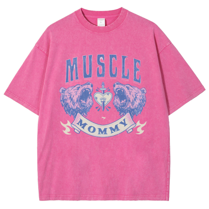 Muscle Mommy Unisex Fit Washed Oversized T-Shirt-moweekender