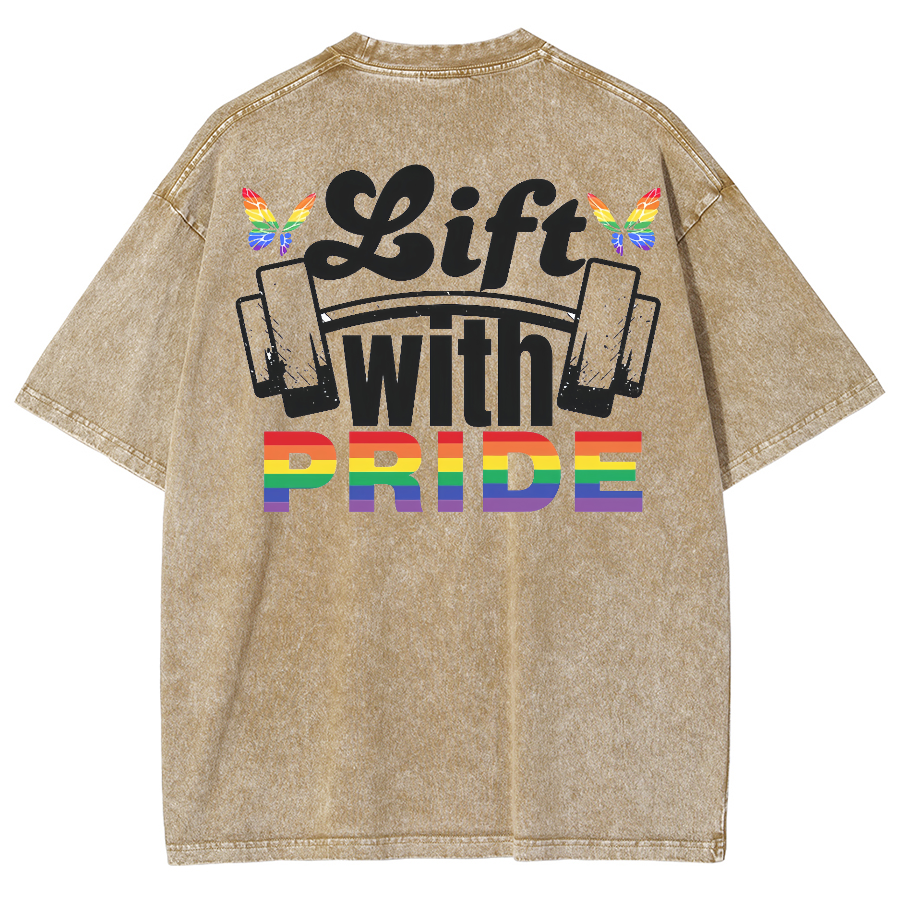 Pride Lift Unisex Vintage Washed Short Sleeve T-Shirt-moweekender