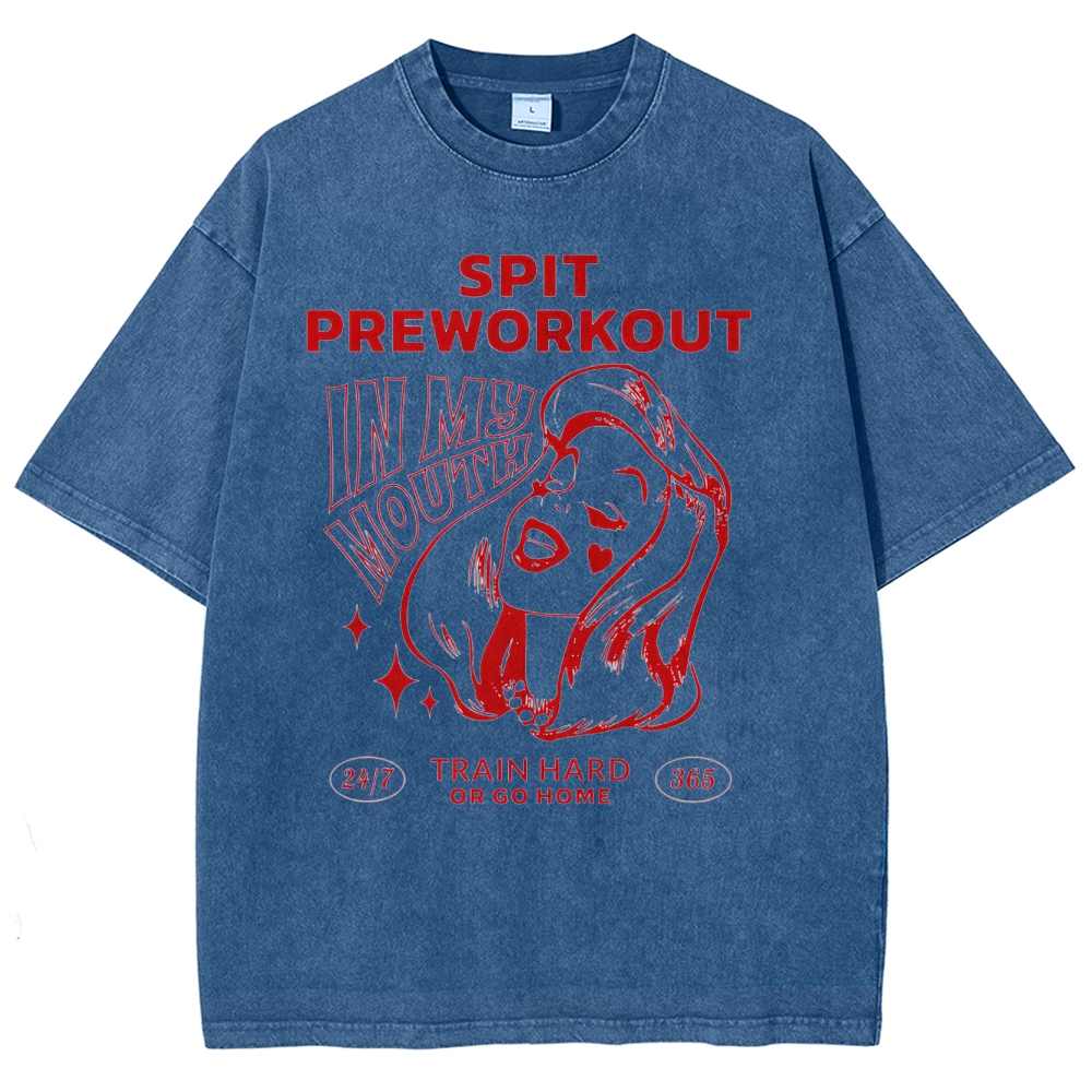 Spit Preworkout Vintage Snowflake Washed T-Shirt-moweekender