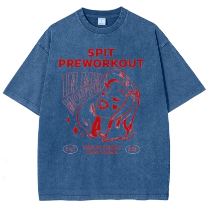 Spit Preworkout Vintage Snowflake Washed T-Shirt-moweekender