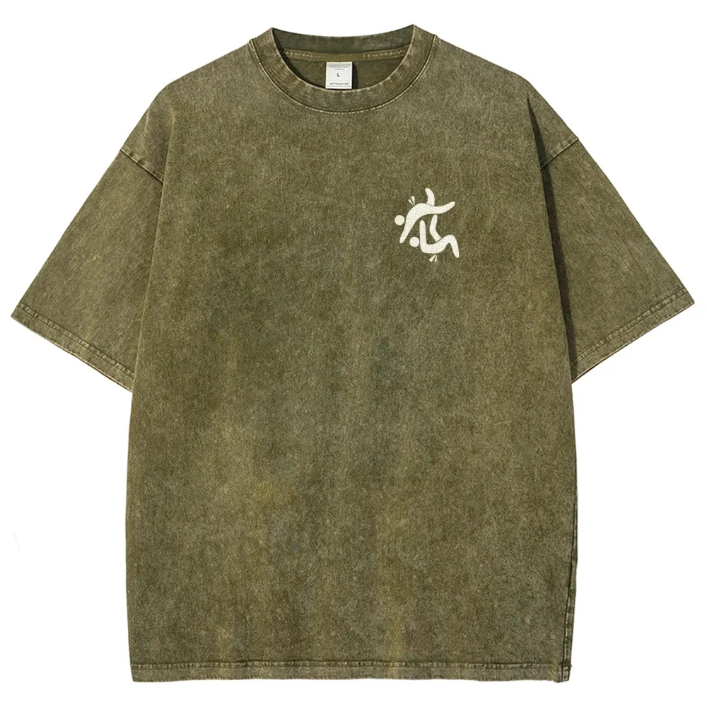 Jiu Jitsu Pattern Washed Vintage Short Sleeves T-Shirt-moweekender