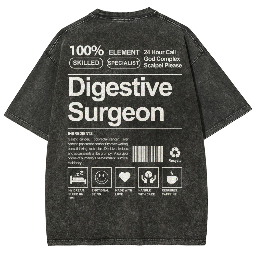 Digestive Surgeon Unisex Fit Washed T-Shirt-moweekender
