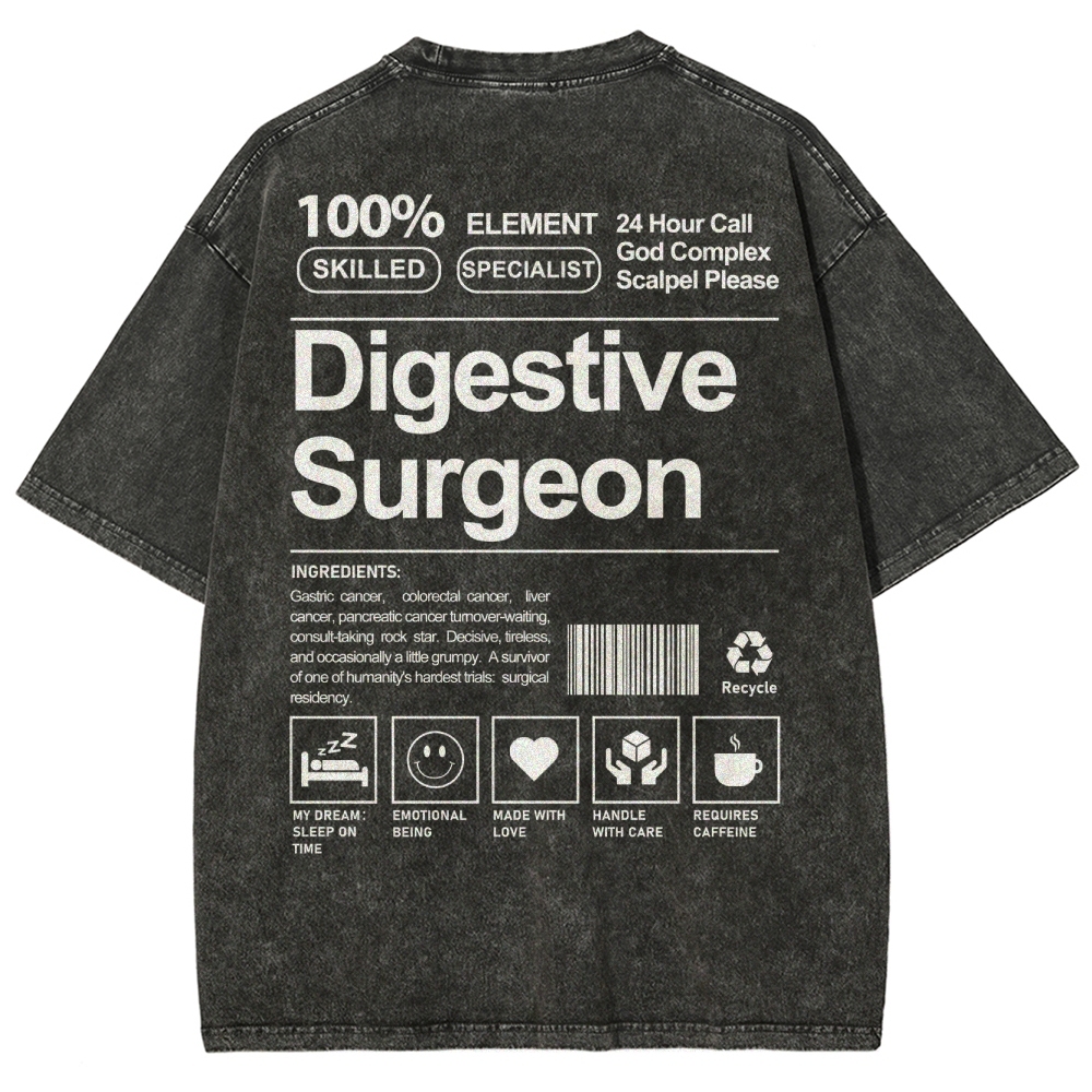 Digestive Surgeon Unisex Fit Washed T-Shirt-moweekender