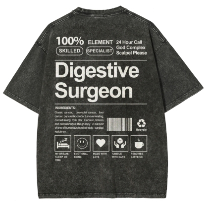 Digestive Surgeon Unisex Fit Washed T-Shirt-moweekender