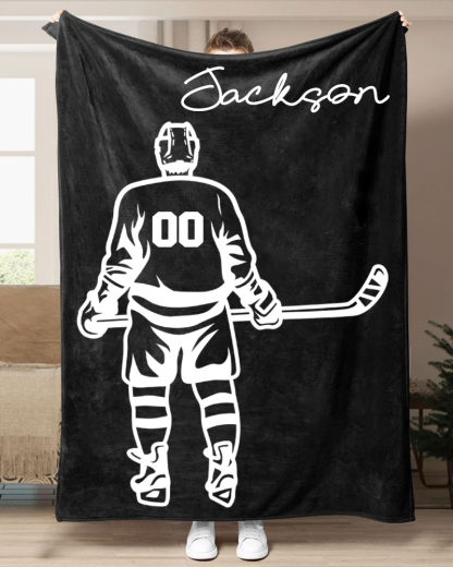 Hockey Player Printed Blanket-moweekender