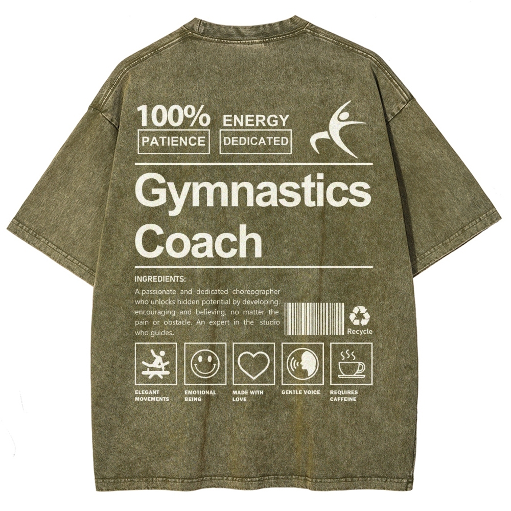 Gymnastics Coach Unisex Fit Washed T-Shirt-moweekender