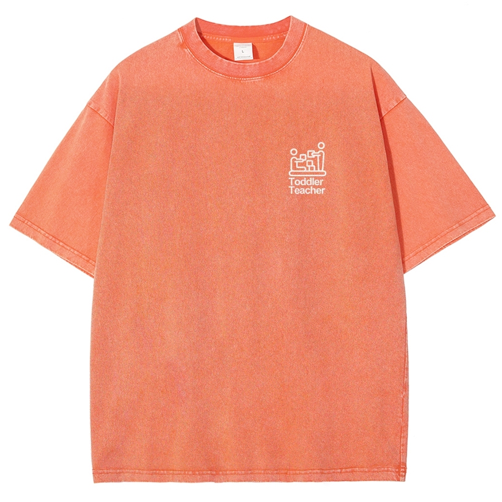 Toddler Teacher Unisex Fit Washed T-Shirt-moweekender