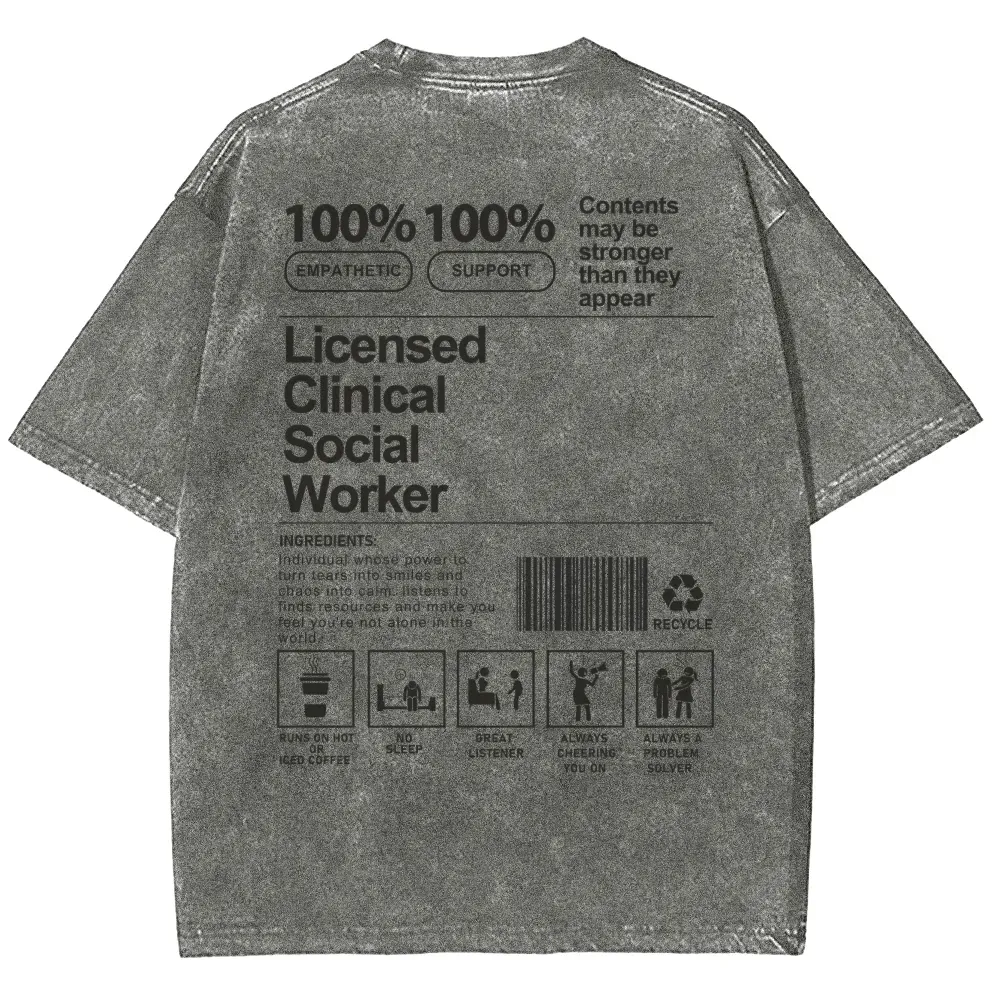 Licensed Clinical Social Worker Unisex Fit Washed T-Shirt-moweekender