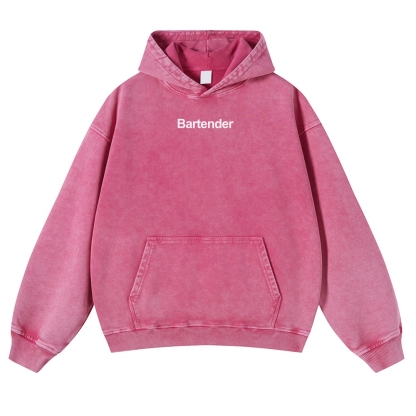 Bartender Printed Vintage Washed Hoodie-moweekender