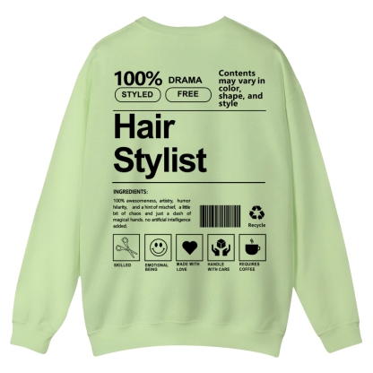 Hair Stylist Pattern Crew Neck Sweatshirt-moweekender