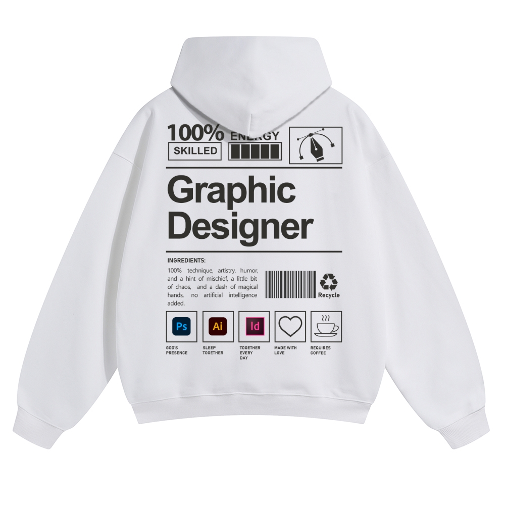 Graphic Designer Unisex Casual Anime Print Hoodie-moweekender