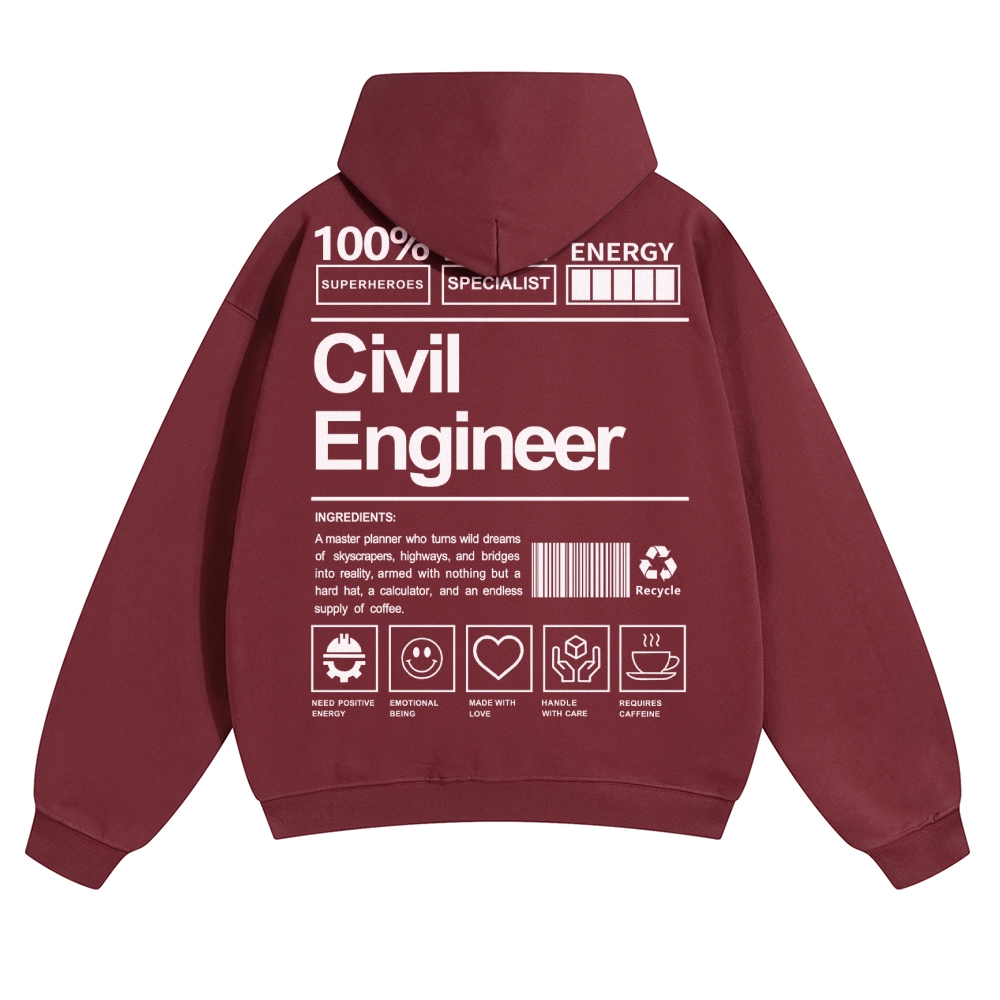 Civil Engineer Unisex Casual Anime Print Hoodie-moweekender