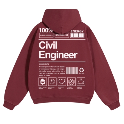 Civil Engineer Unisex Casual Anime Print Hoodie-moweekender