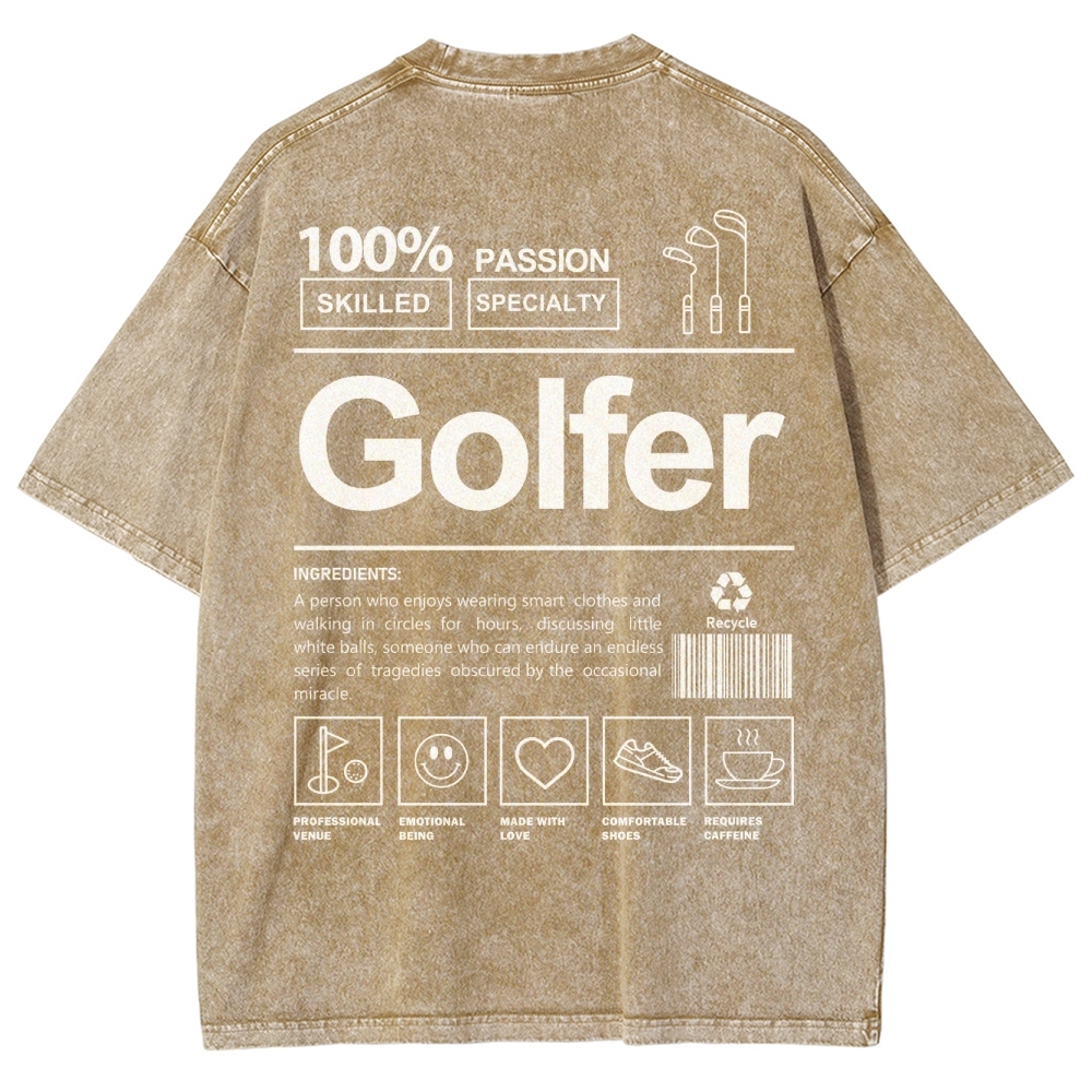 Golfer Unisex Fit Washed T-Shirt-moweekender