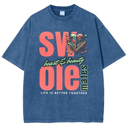 Life Is Better Together Unisex Fit Washed T-Shirt-moweekender