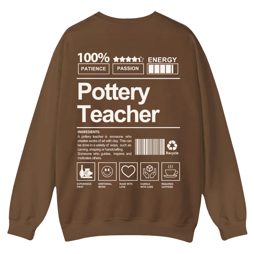Pottery Teacher Casual Crewneck Sweatshirt-moweekender