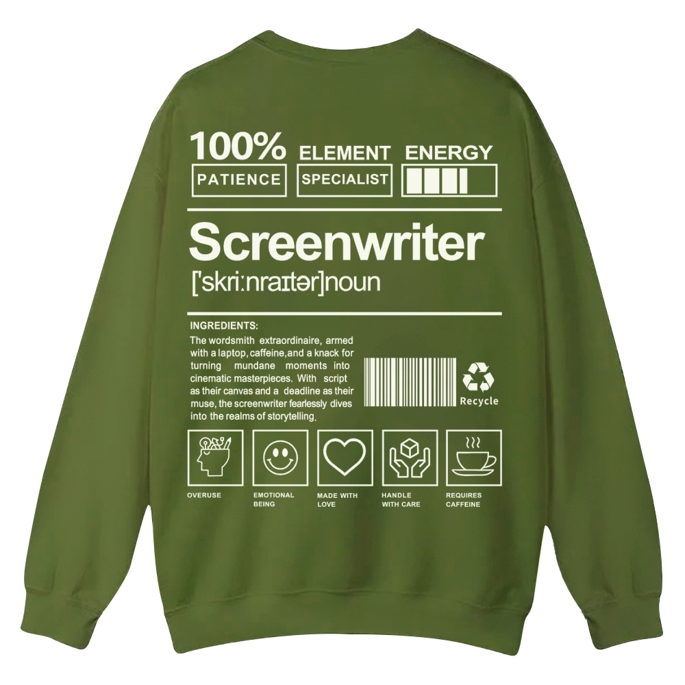 Screenwriter Printed Crew Neck Sweatshirt-moweekender
