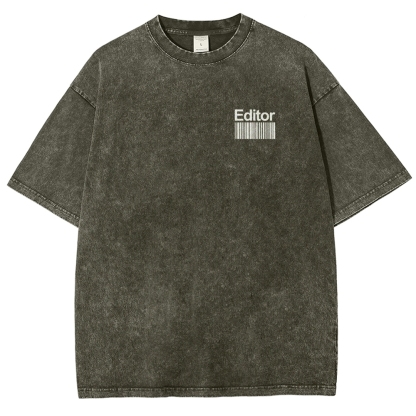 Editor Pattern Washed Vintage Short Sleeves T-Shirt-moweekender