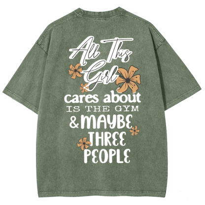 Cares About Is The Gym Unisex Fit Washed T-Shirt-moweekender