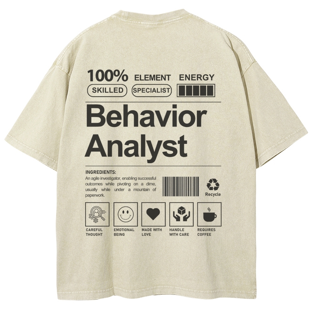 Behavior Analyst Unisex Fit Washed T-Shirt-moweekender