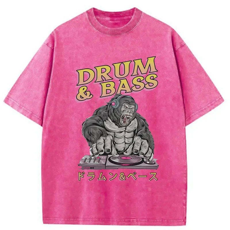 Drum&Bass DJ Gorilla Washed Vintage T-Shirt-moweekender