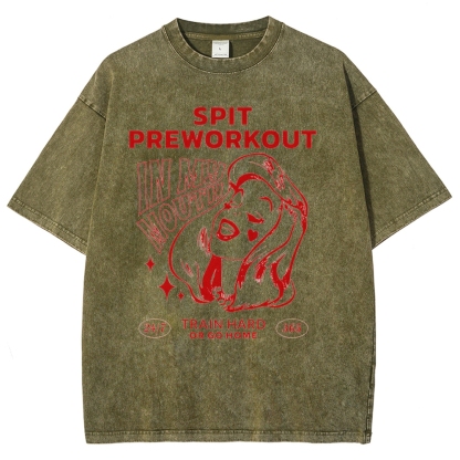 Spit Preworkout Vintage Snowflake Washed T-Shirt-moweekender