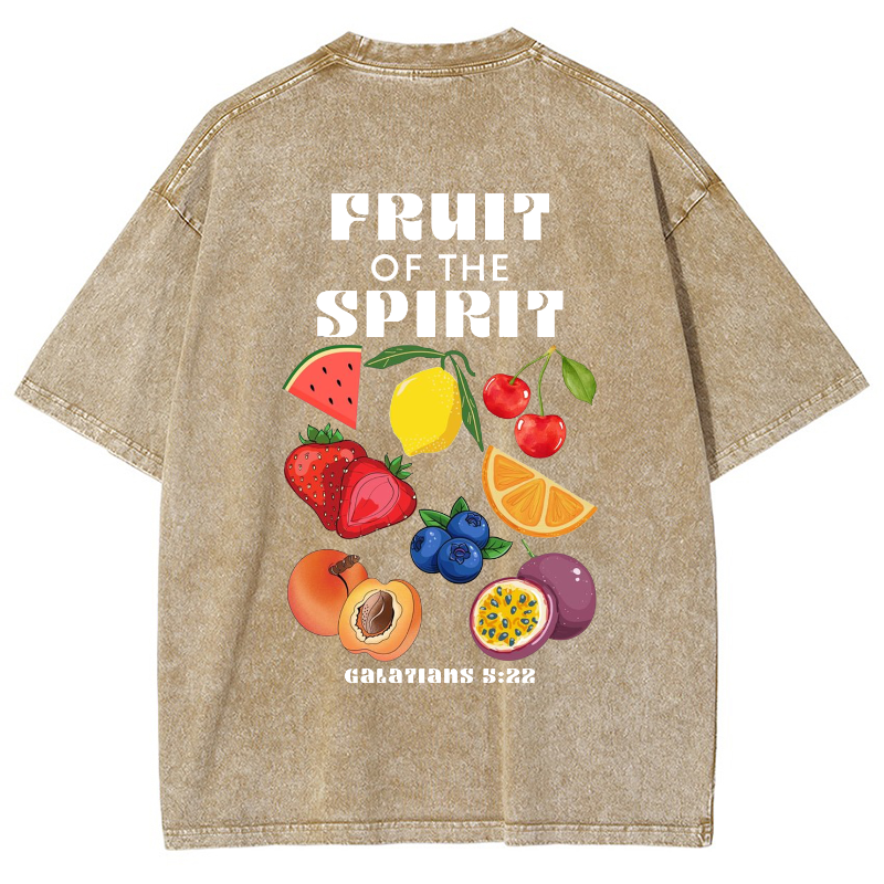 Fruit Of The Spirit Vintage Snowflake Washed T-Shirt-moweekender