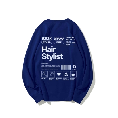Hair Stylist Crew Neck Long Sleeve Sweatshirt-moweekender
