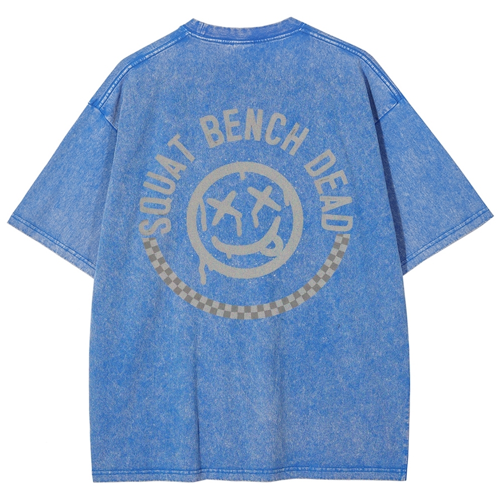 Squat Bench Dead Vintage Snowflake Washed T-Shirt-moweekender