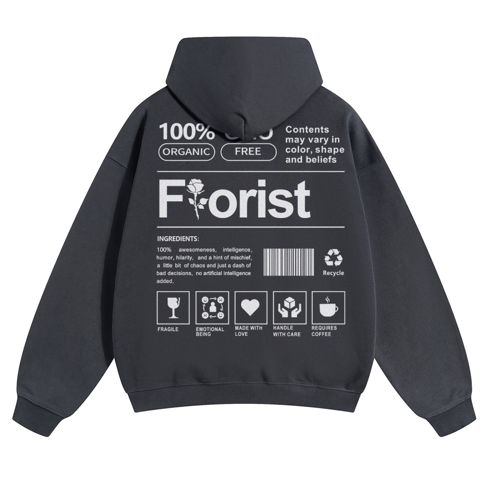 Florist Pattern Unisex Casual Anime Print Hoodie-moweekender