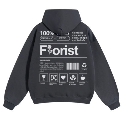 Florist Pattern Unisex Casual Anime Print Hoodie-moweekender
