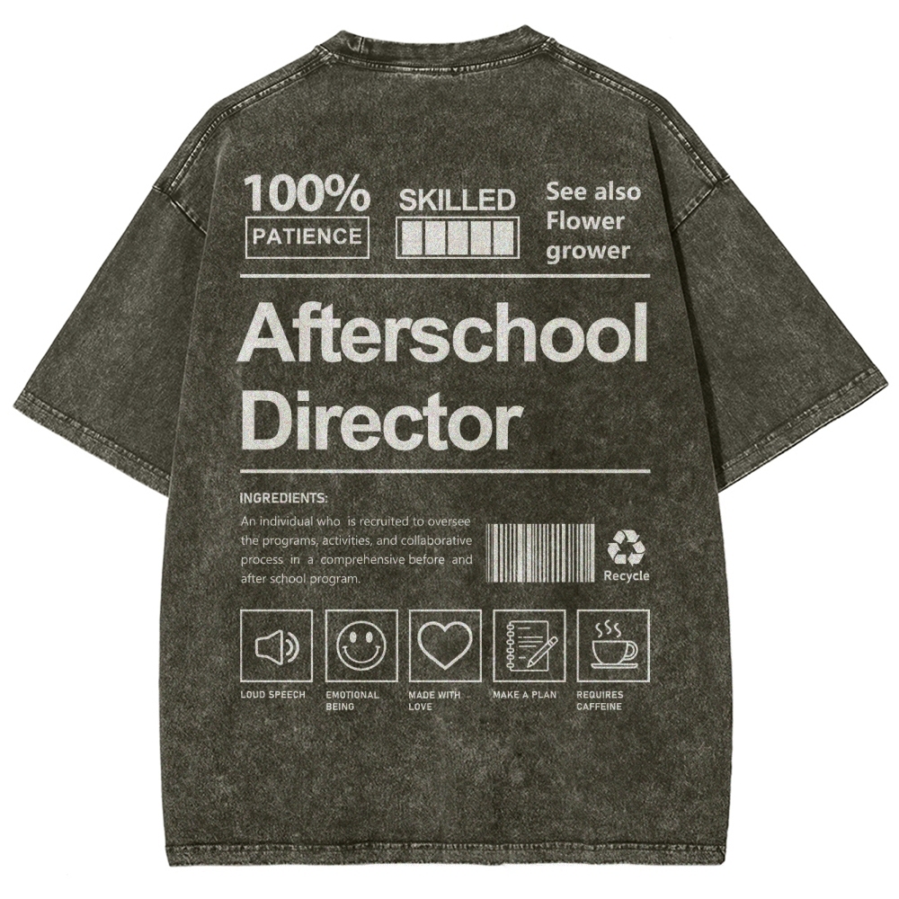 Afterschool Director Unisex Fit Washed T-Shirt-moweekender