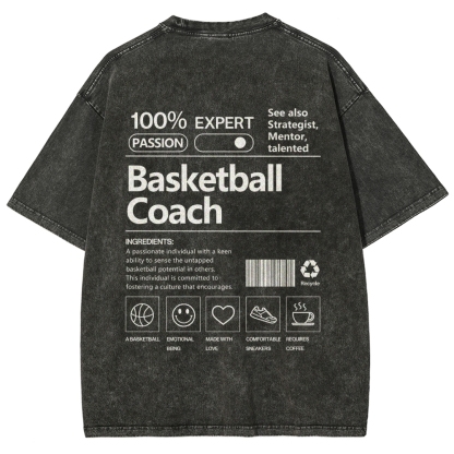 Basketball Coach Unisex Fit Washed T-Shirt-moweekender