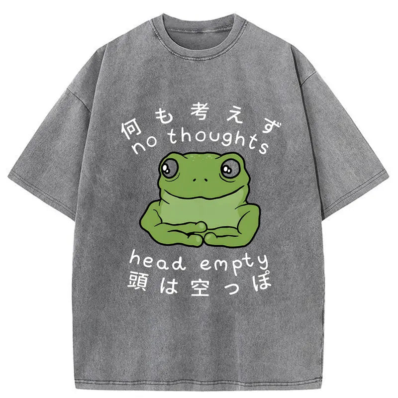 Head Empty Frog Washed Vintage T-Shirt-moweekender