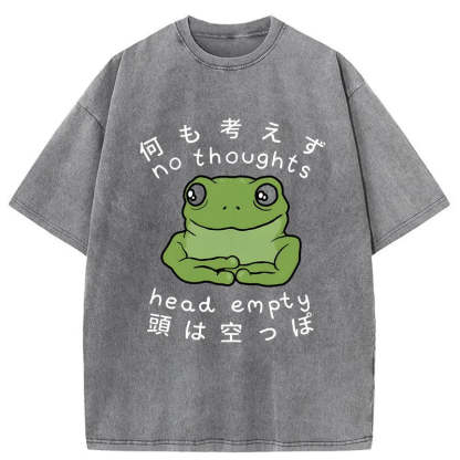Head Empty Frog Washed Vintage T-Shirt-moweekender
