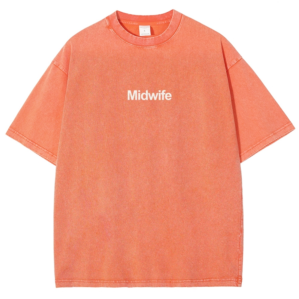 Midwife Unisex Fit Washed T-Shirt-moweekender