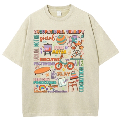 Occupational Therapist Unisex Fit Washed T-Shirt-moweekender