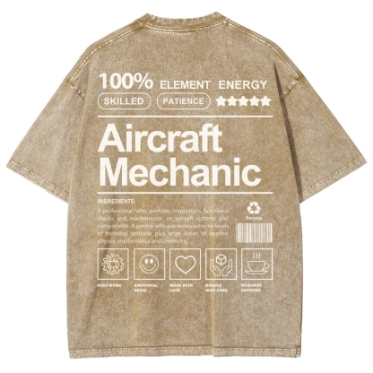 Aircraft Mechanic Unisex Fit Washed T-Shirt-moweekender
