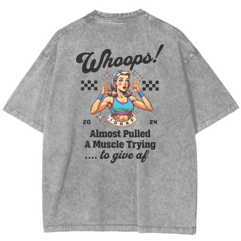 Whoops! Almost Pulled A Muscle TryingTo Give AF Vintage Snowflake Washed T-Shirt-moweekender