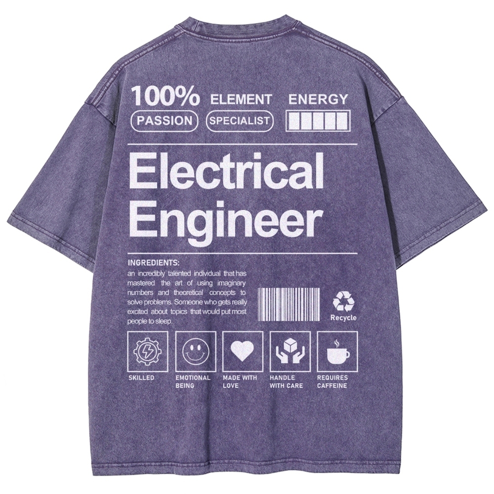 electrical engineer Unisex Fit Washed T-Shirt-moweekender