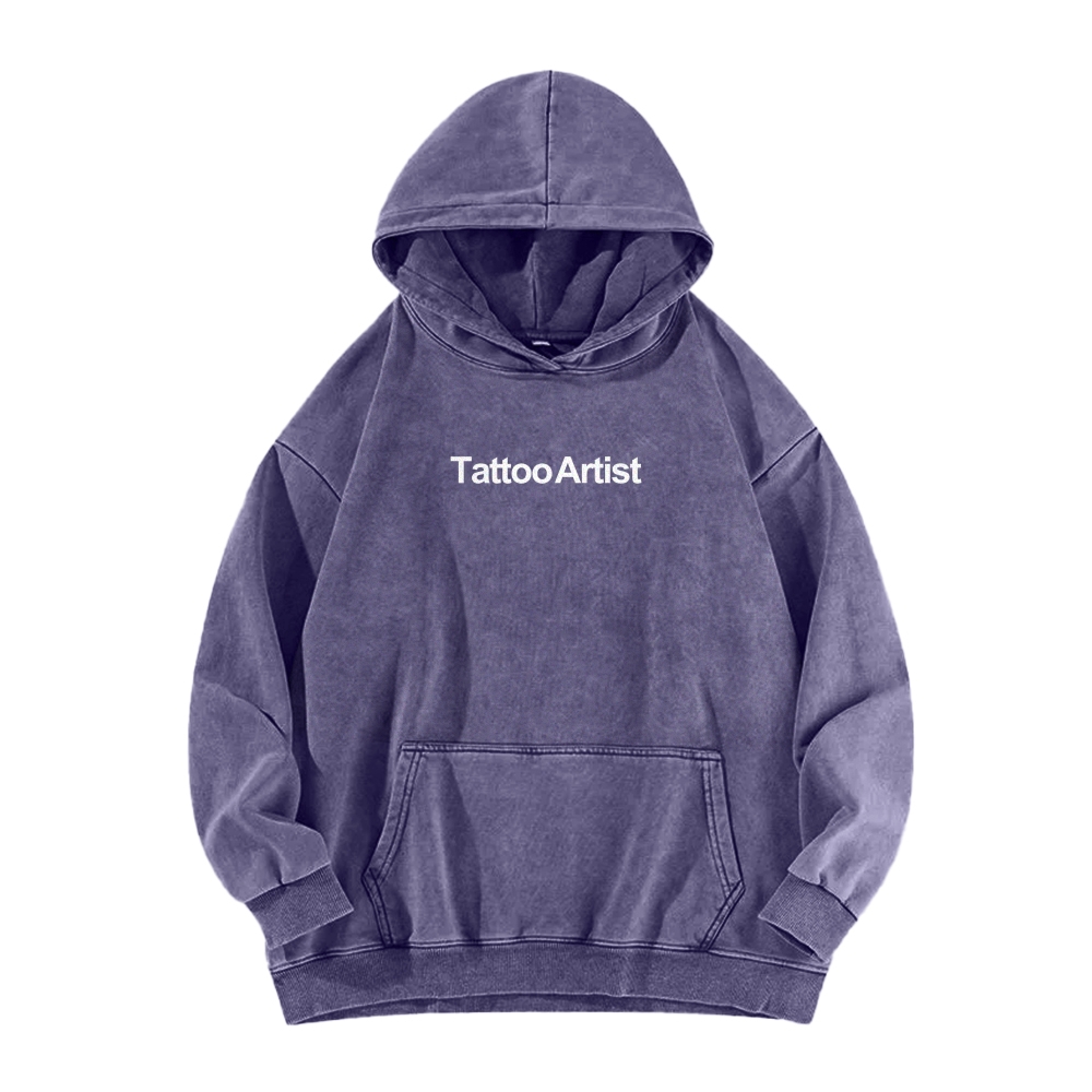 Tattoo Artist Casual Washed Hoodie-moweekender