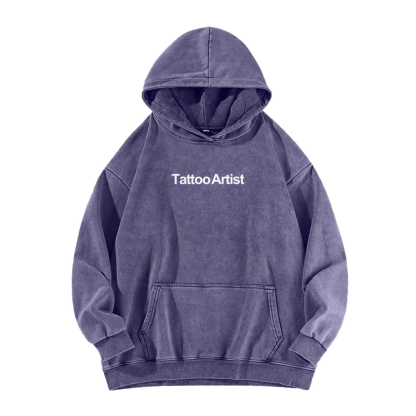 Tattoo Artist Casual Washed Hoodie-moweekender