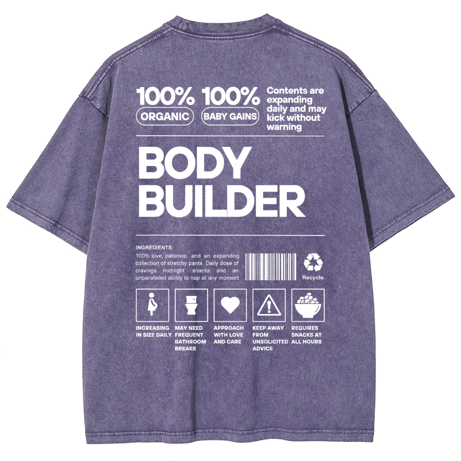 Body Builder Unisex Fit Washed T-Shirt-moweekender