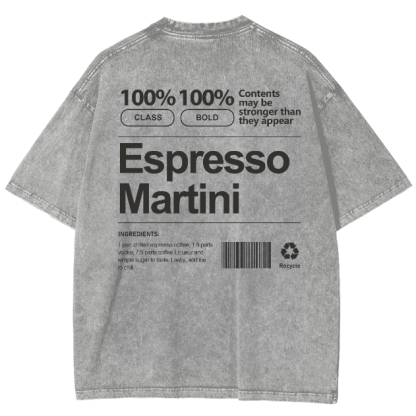 Espresso Martini Unisex Fit Washed Oversized T-Shirt-moweekender