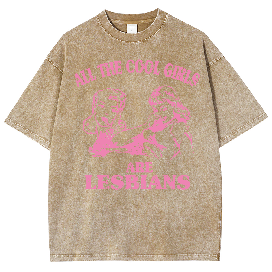 We Are Lesbians Washed Oversized T-Shirt-moweekender
