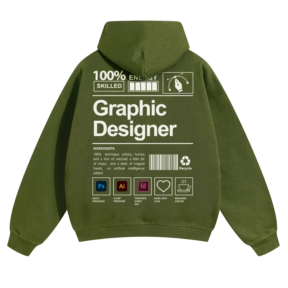 Graphic Designer Unisex Casual Anime Print Hoodie-moweekender