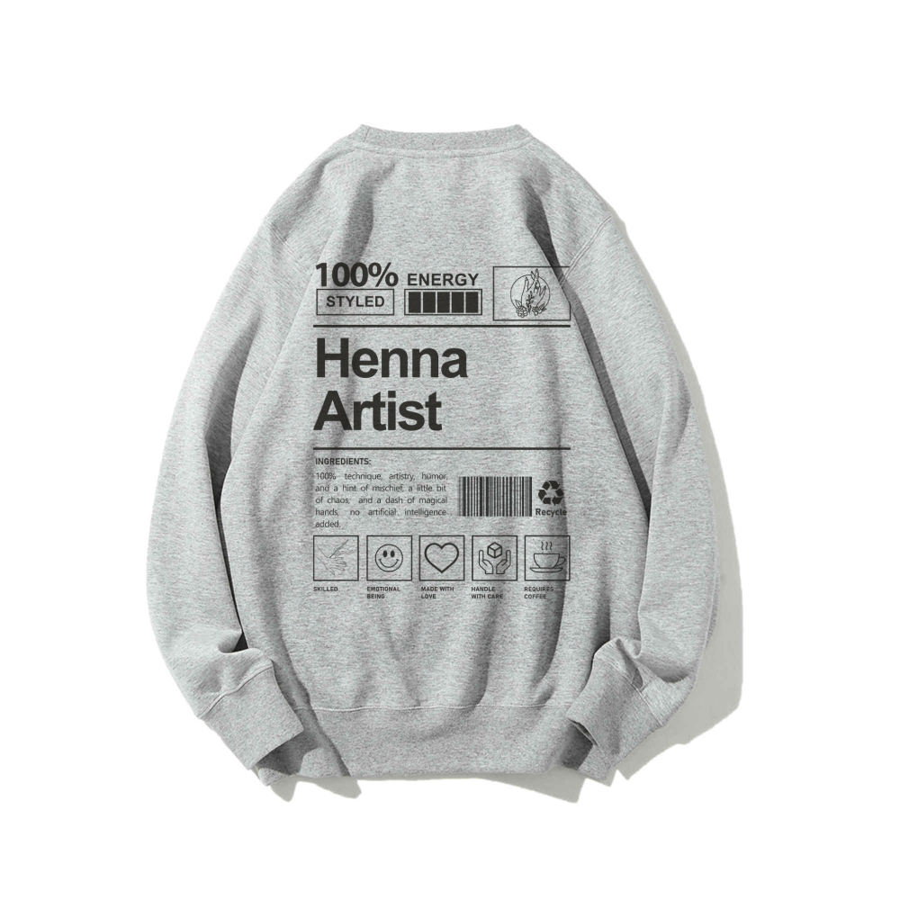 Henna Artist Casual Crewneck Sweatshirt-moweekender
