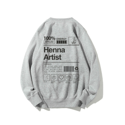 Henna Artist Casual Crewneck Sweatshirt-moweekender