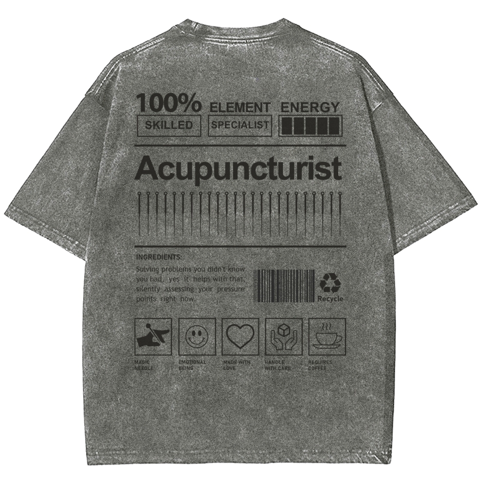 Acupuncturist Unisex Fit Washed T-Shirt-moweekender
