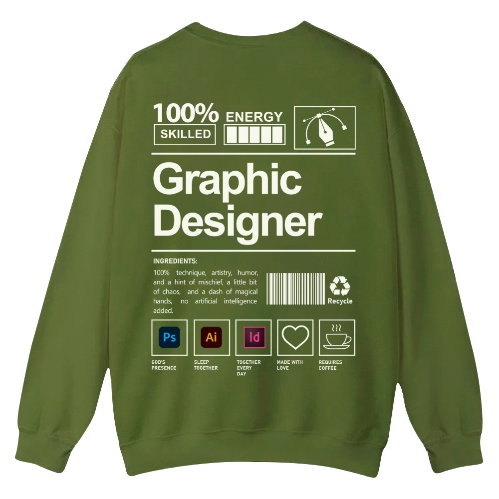 Graphic Designer Printed Crew Neck Sweatshirt-moweekender